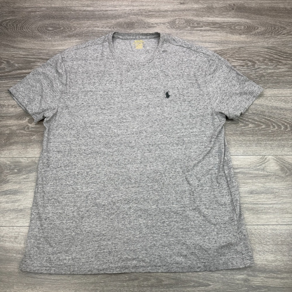 Polo Ralph Lauren Shirt Mens Large Gray Crewneck Pony Classic Fit Cotton Tee
